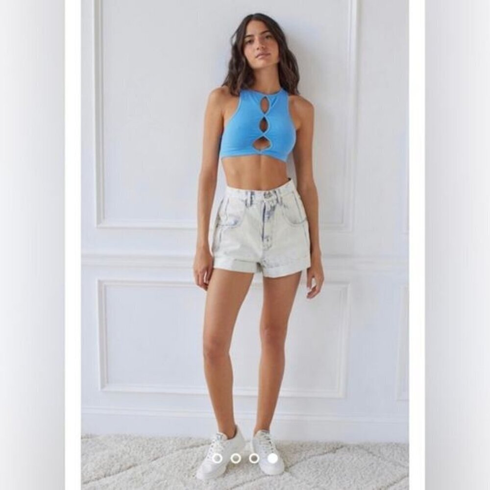 BDG Carrie Denim Short In Ivory Combo Size 25